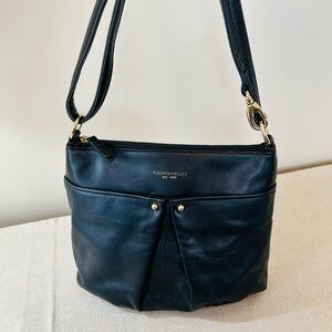 Tignanello Sleek Little Black Leather Bag